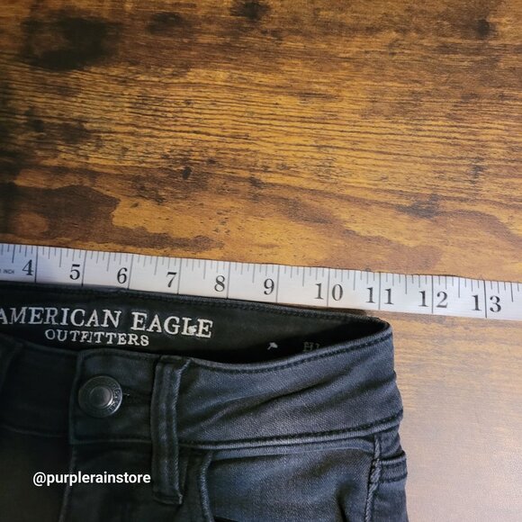 American Eagle Jeans 00 S Jegging Crop Hi Rise Next Level Stretch Fringe Hem - Picture 8 of 14